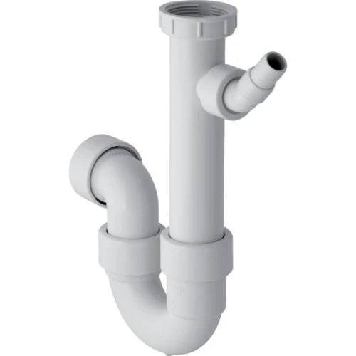 Geberit PP siphon tubulaire simple 6/4 x 40 mm - blanc - avec raccordement machine à laver - avec raccord à compression
