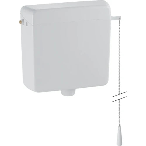Geberit AP123 réservoir de chasse haute suspension - blanc - raccordement latéral - avec rinçage à 1 volume - avec chaînette