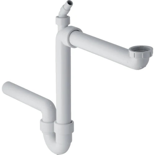 Geberit PP siphon tubulaire simple gain de place 6/4 x 40 mm - blanc - avec raccordement machine à laver