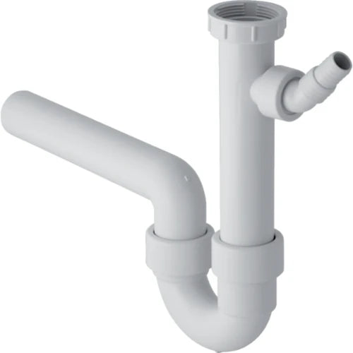 Geberit PP siphon tubulaire simple 6/4 x 40 mm - blanc - avec raccordement machine à laver - anneau réducteur 6/4 x 5/4