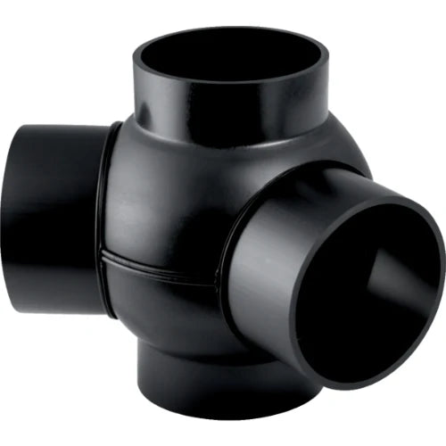 EMBRANCHEMENT BOULE GEBERIT 90 MM X 90 MM noir pe 88,5/135degr 2 raccordements