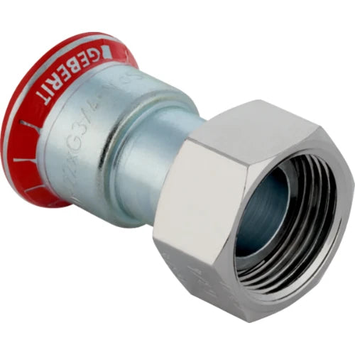 Geberit Mapress C-acier zingué raccord 2-pièces avec écrou libre joint plat FF 22 x 3/4 F