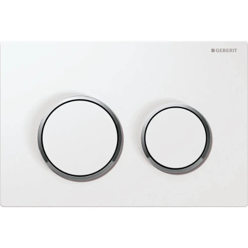 Geberit Omega 20 plaque de commande - blanc 2 touches synthétique blanc/chromé brillant/blanc