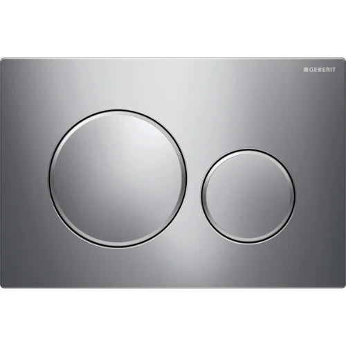 Geberit Sigma 20 plaque de commande - chromé - avec 2 touches - anneau autour chromé
