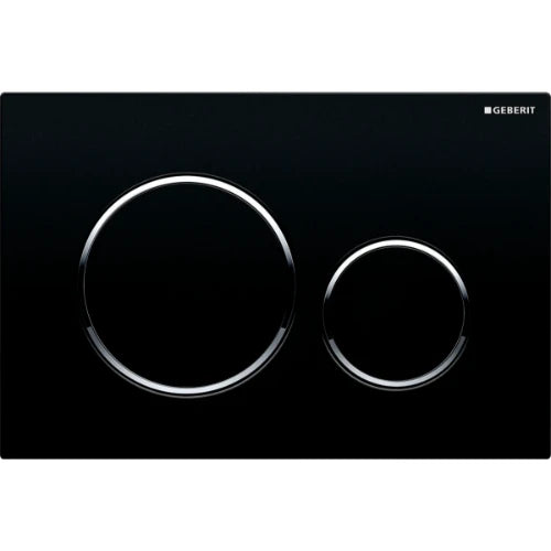 Geberit Sigma 20 plaque de commande - noir - avec 2 touches - anneau autour chromé