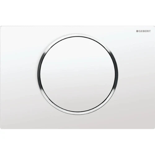 Geberit Sigma 10 plaque de commande - blanc - avec 1 touche blanc et anneau chromé