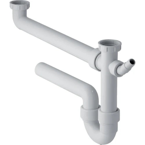 Geberit PP siphon tubulaire double6/4 x 40 mm - blanc - avec raccordement machine à laver