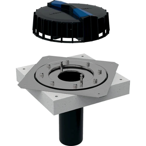 Geberit Pluvia entonnoir avec bride à compression pour joints de toiture synthétiques 90 mm (débit d'évac. Max. 25l/s)