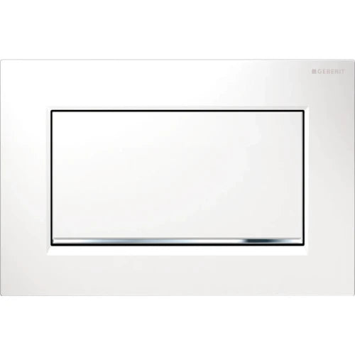 Geberit Sigma 20 (ex Sigma 30) plaque de commande - blanc - avec 1 touche - chromé autour touche