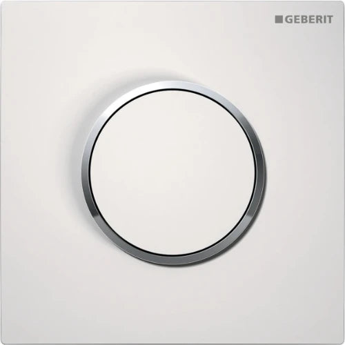 Geberit Sigma 10 plaque de commande urinoir - blanc chromé - bouton poussoir pneumatique manuel