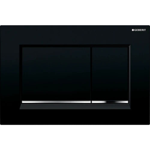 Geberit Sigma 20 (ex Sigma 30) plaque de commande - noir - avec 2 touches - chromé touches en bas