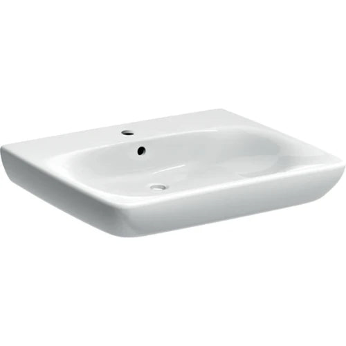 Geberit Renova Comfort lavabo 650 x 550 mm - blanc KeraTect - avec trou de robinet - avec trop-plein
