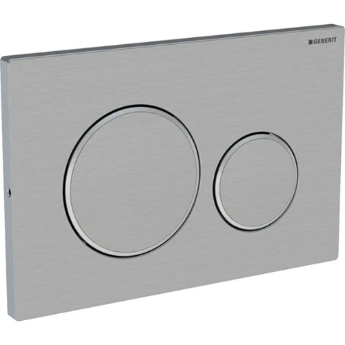 PLAQUE DE COMMANDE TOILETTE GEBERIT SIGMA 20 inox a visser 2 boutons de commande