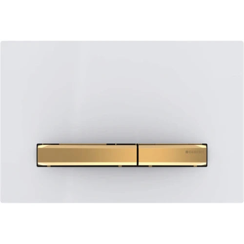 Geberit Sigma 50 plaque de commande blanc laiton 2 touches