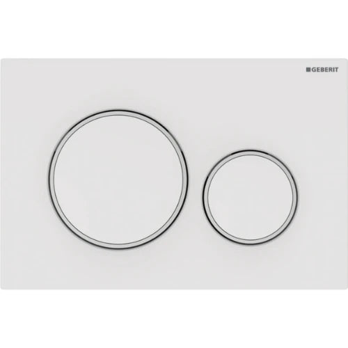 Geberit Sigma 20 plaque de commande - blanc/blanc mat synthétique 2 touches