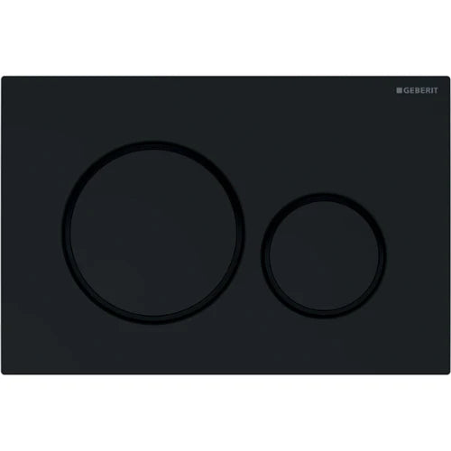 Geberit Sigma 20 plaque de commande - jet black ral 9005 - avec 2 touches anneaux design en noir mat