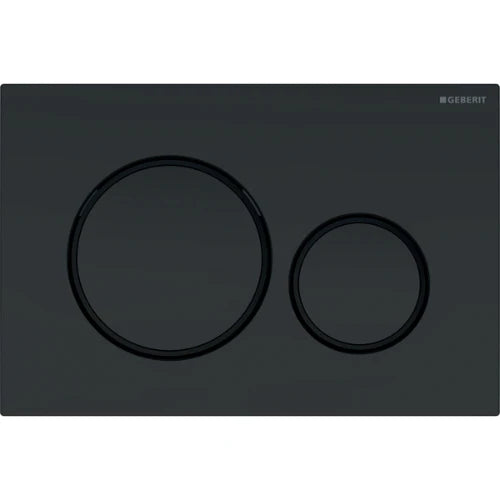 Geberit Sigma 20 plaque de commande - noir mat - avec 2 touches - anneaux design en noir