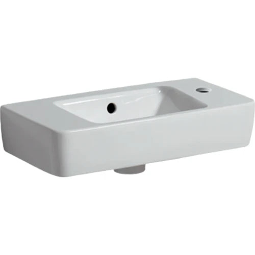 Geberit Renova Compact lave-mains 500 x 250 mm - blanc - avec trou de robinet droite - avec trop-plein