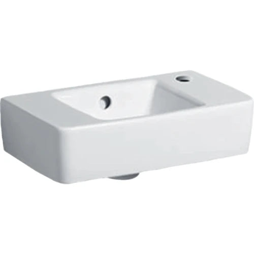 Geberit Renova Compact lave-mains 400 x 250 mm - blanc - avec trou de robinet - avec trop-plein