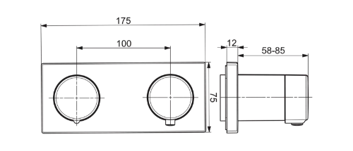 Hansa Hansaliving set de finition robinet thermostatique avec fonction d'arrêt - chromé