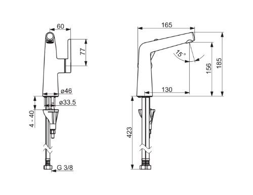 Hansa HansaDesigno mitigeur lavabo chromé sans vidage automatique