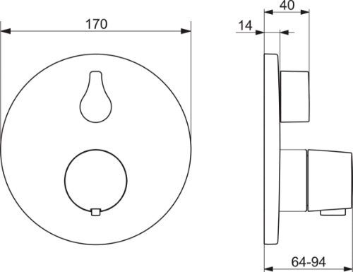 SET DE FINITION HANSA HANSADESIGNO chromé thermostat melangeur avec deviateur