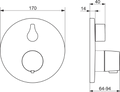 SET DE FINITION HANSA HANSADESIGNO chromé thermostat melangeur avec deviateur