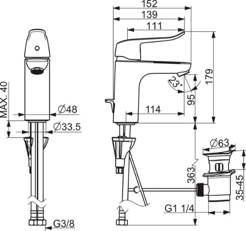 Hansa HansaCare robinet lavabo chromé