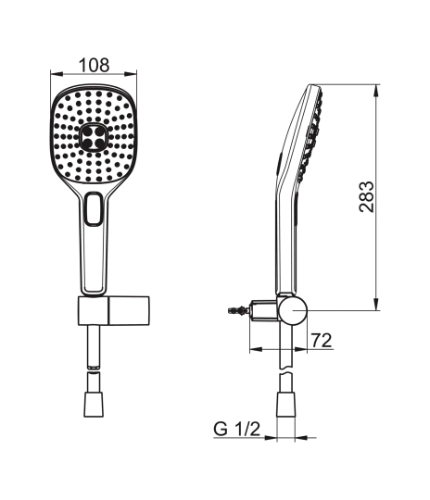 Hansa HansaActivejet Style set douchette chromé (douchette 108x120mm)