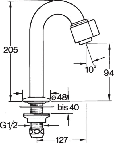 Hansa Hansanova robinet eau froide - bec 127 mm - chrome