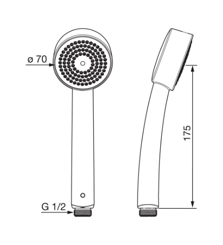 Hansa HansaBasicjet douchette 70 mm chromé 1jet