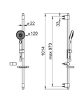 SET DE DOUCHE HANSA ACTIVEJET chromé montage murale-ronde flexible 150 cm avec support savon