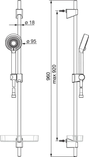HANSA HANSABASICJET Doucheset Mat zwart (Handdouche 95mm)