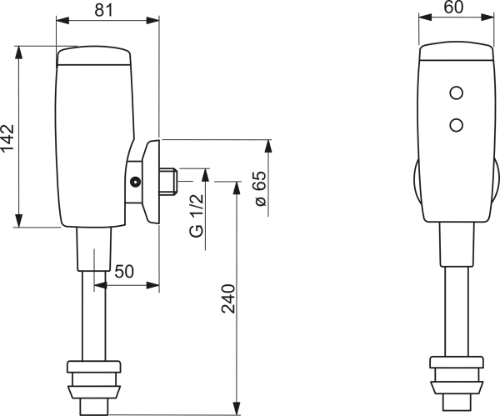 Hansa Hansaelectra robinet électronique d'urinoir 6V - Bluetooth - chromé