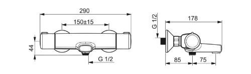 Hansa Hansamicra robinet thermostatique bain - chromé