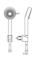 Hansa HansaBasicjet douchette 95 mm - 3 jets - chromé (contient: douchette - flexible de douche 1500 mm - support mural) - prix par set