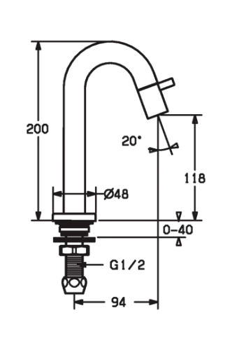 Hansa Hansanova Style robinet eau froide - bec 94 mm - chrome
