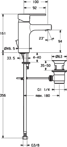 MELANGEUR DE LAVABO MONO-COMMANDE HANSA HANSARONDA chromé