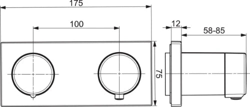 Hansa Hansaliving set de finition robinet thermostatique avec fonction d'arrêt - chromé