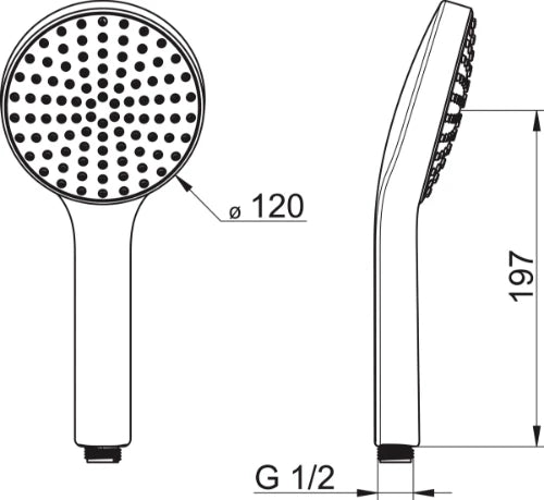 Hansa Activejet douchette 120 mm - 1 jet - chromé/gris - rond