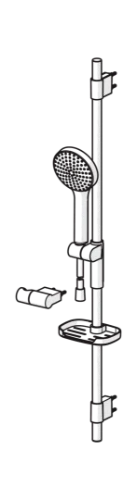 SET DE DOUCHE HANSA ACTIVEJET 97 ! cm 120 MM chromé/gris 1 jet flexible 1750 mm avec porte savon