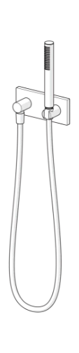 Hansa Hansamatrix set de finition chromé avec coude avec douchette HANSASTILLO + flexible 125cm