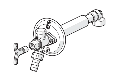 Hansa Eis robinet de façade avec aérateur,clef 450 MM - approuvé Belgaqua-antigel-recoupable