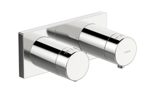 Hansa Hansaliving set de finition robinet thermostatique avec fonction d'arrêt - chromé