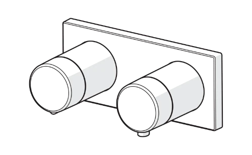 Hansa Hansaliving set de finition robinet thermostatique avec fonction d'arrêt - chromé