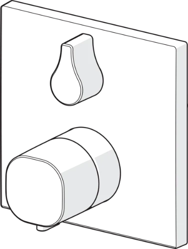 Hansa Hansaliving set de finition pour mitigeur thermostatique avec inverseur - chromé - carré