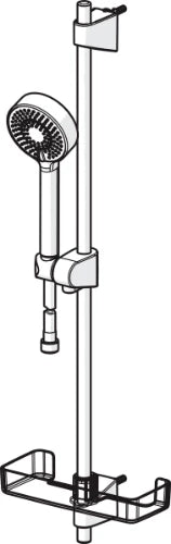 Hansa HansaBasicjet set de douche 720 mm - avec douchette Basicjet 95 mm - 3 jets - chromé - flexible de douche 1750 mm - porte-savon