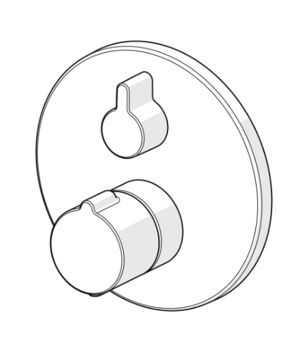 Hansa Hansahome set de finition robinet thermostatique avec inverseur - chromé - rond