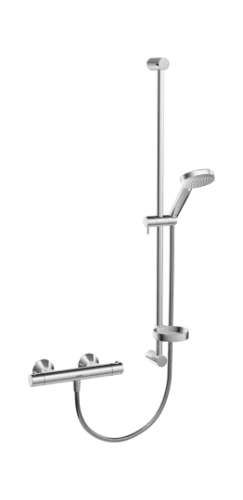 Hansa Unita 95 ! set de douche chromé montage mural thermostat-douche de tête - flexible - rampe