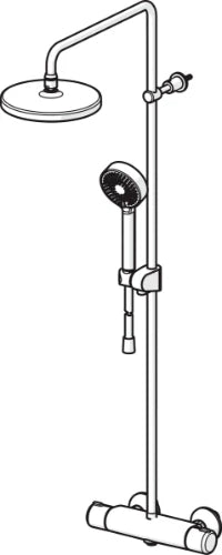 Hansa HansaMicra douche de pluie robinet noir mat (douchette 95mm - douche de tête 200mm)